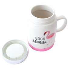 Керамическая термос-кружка GoodMorning Flamingo EL- CY-125