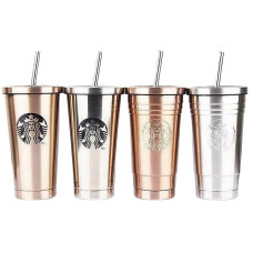 Металлическая термос-кружка с трубочкой STARBUCKS EL-272